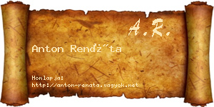Anton Renáta névjegykártya